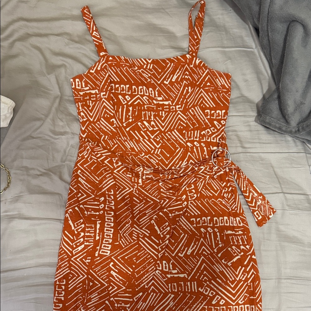 Forever 21 Orange Geometric Mini Dress